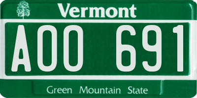 VT license plate AOO691