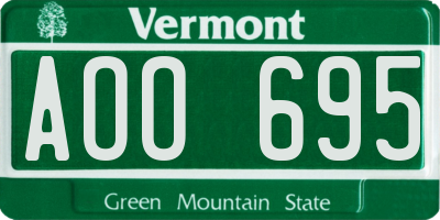 VT license plate AOO695