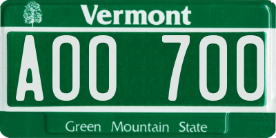 VT license plate AOO700