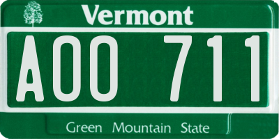 VT license plate AOO711