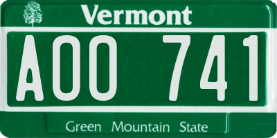 VT license plate AOO741