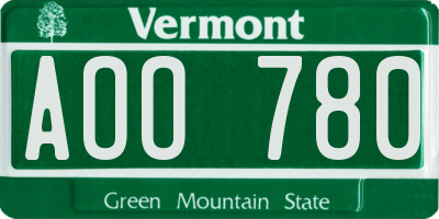 VT license plate AOO780