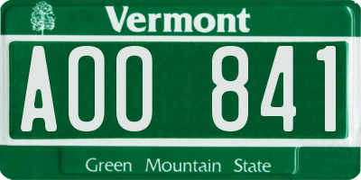 VT license plate AOO841