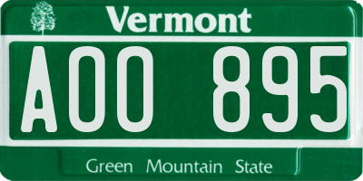VT license plate AOO895