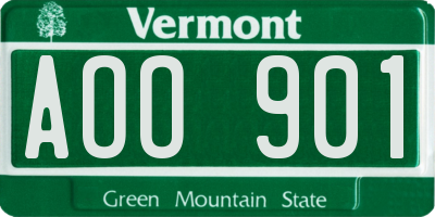 VT license plate AOO901