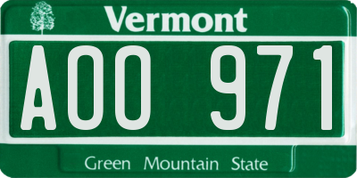 VT license plate AOO971