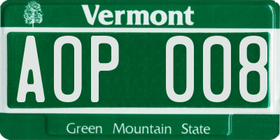 VT license plate AOP008