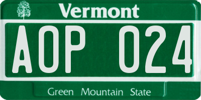 VT license plate AOP024