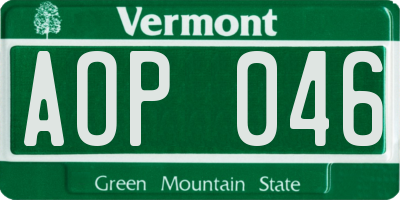 VT license plate AOP046
