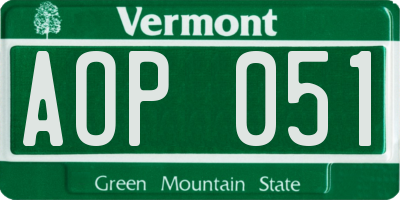 VT license plate AOP051