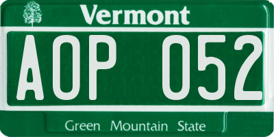 VT license plate AOP052