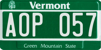 VT license plate AOP057