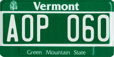 VT license plate AOP060