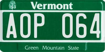VT license plate AOP064