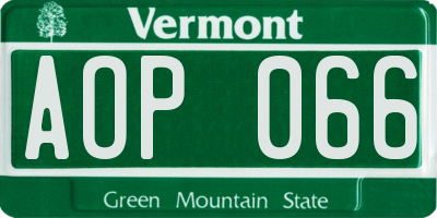 VT license plate AOP066
