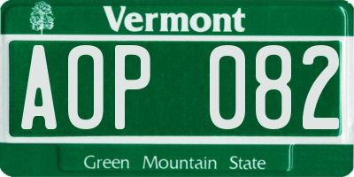 VT license plate AOP082