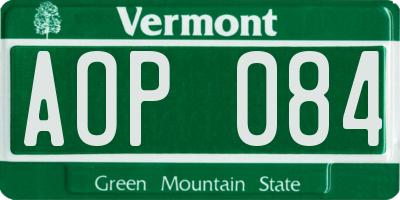 VT license plate AOP084