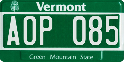 VT license plate AOP085