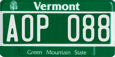 VT license plate AOP088