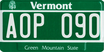 VT license plate AOP090