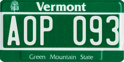 VT license plate AOP093