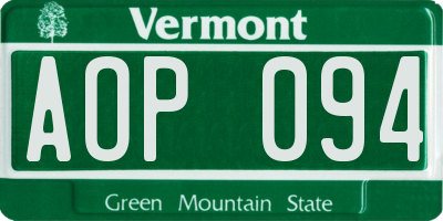 VT license plate AOP094