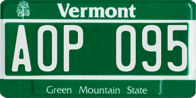 VT license plate AOP095