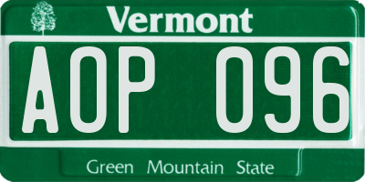 VT license plate AOP096