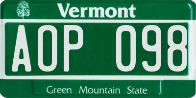 VT license plate AOP098