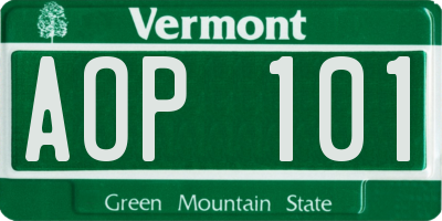 VT license plate AOP101