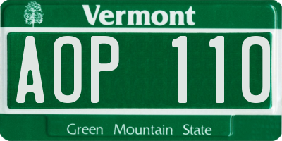 VT license plate AOP110