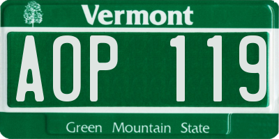 VT license plate AOP119
