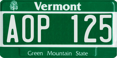 VT license plate AOP125
