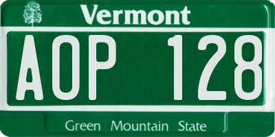 VT license plate AOP128