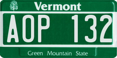 VT license plate AOP132