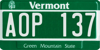 VT license plate AOP137