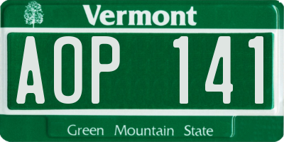 VT license plate AOP141