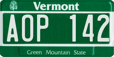 VT license plate AOP142