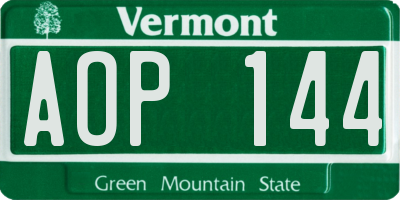 VT license plate AOP144
