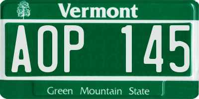 VT license plate AOP145