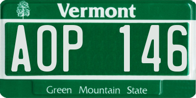 VT license plate AOP146