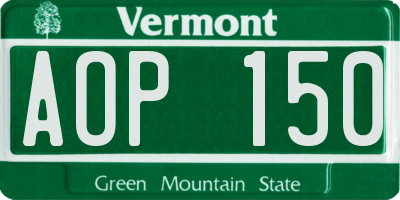 VT license plate AOP150