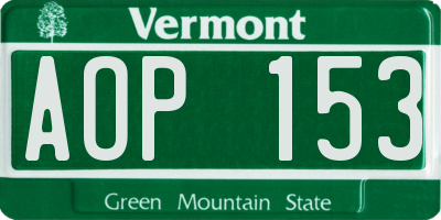 VT license plate AOP153