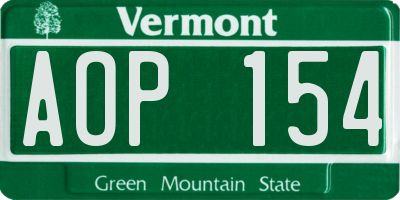 VT license plate AOP154