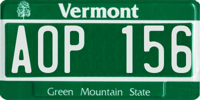 VT license plate AOP156