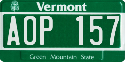 VT license plate AOP157