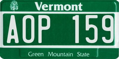 VT license plate AOP159