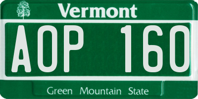 VT license plate AOP160