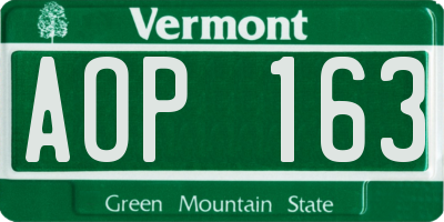 VT license plate AOP163
