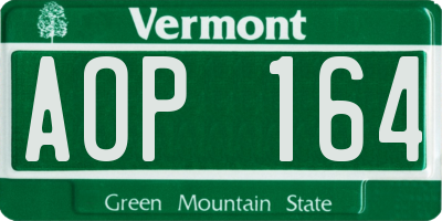 VT license plate AOP164